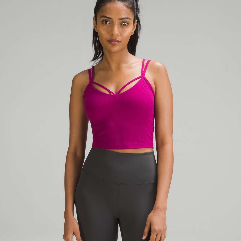Lululemon Strappy Ribbed Align Tank In Magenta Purple Size 8